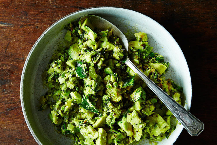 Julie Sahni's Curried Avocado with Garlic and Green Chiles