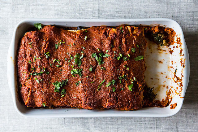 Wintry Mushroom, Kale, and Quinoa Enchiladas + Orange Ginger Mint Sodas