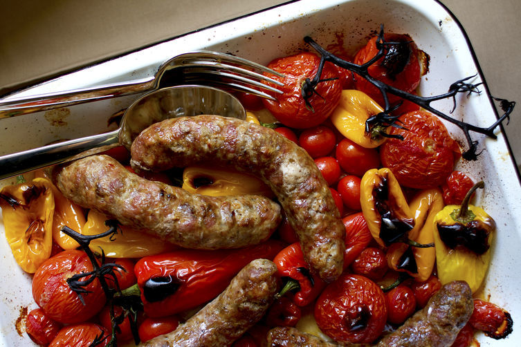 Roasted Sausage, Tomatoes, and Peppers