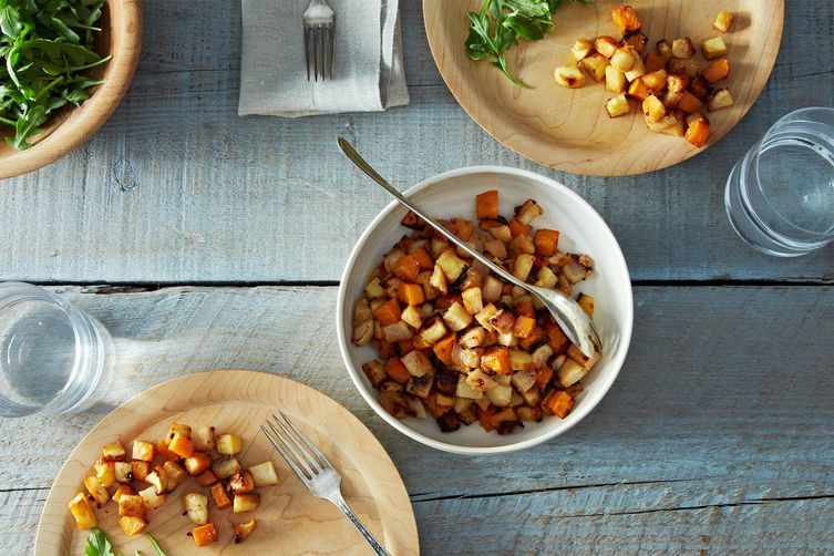 Miso-Maple Roasted Roots + Miso-Creamed Kale