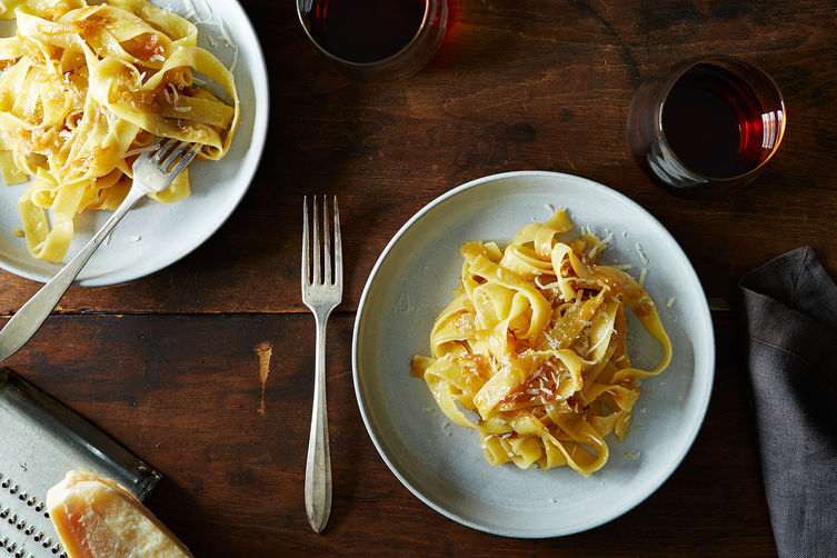 James Beard's Braised Onion Pasta