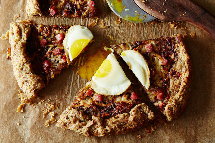 Ham, Gruyère, and Caramelized Onion Galette + Darkness at the Edge of Town