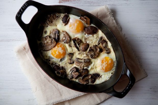 Baked Eggs + Grilled Garlic Toast Recipe