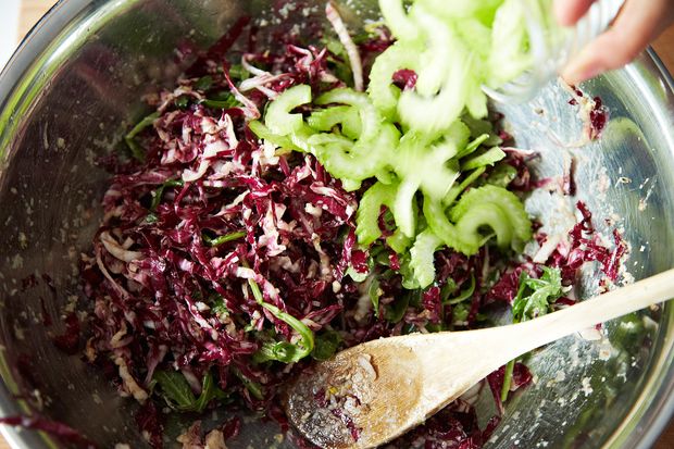 Bagna Cauda Toasts with Radicchio, Egg, and Avocado