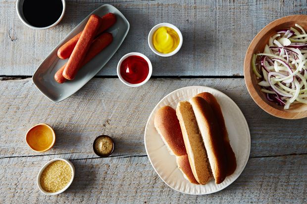 Hot Dogs with Fake Sauerkraut Relish